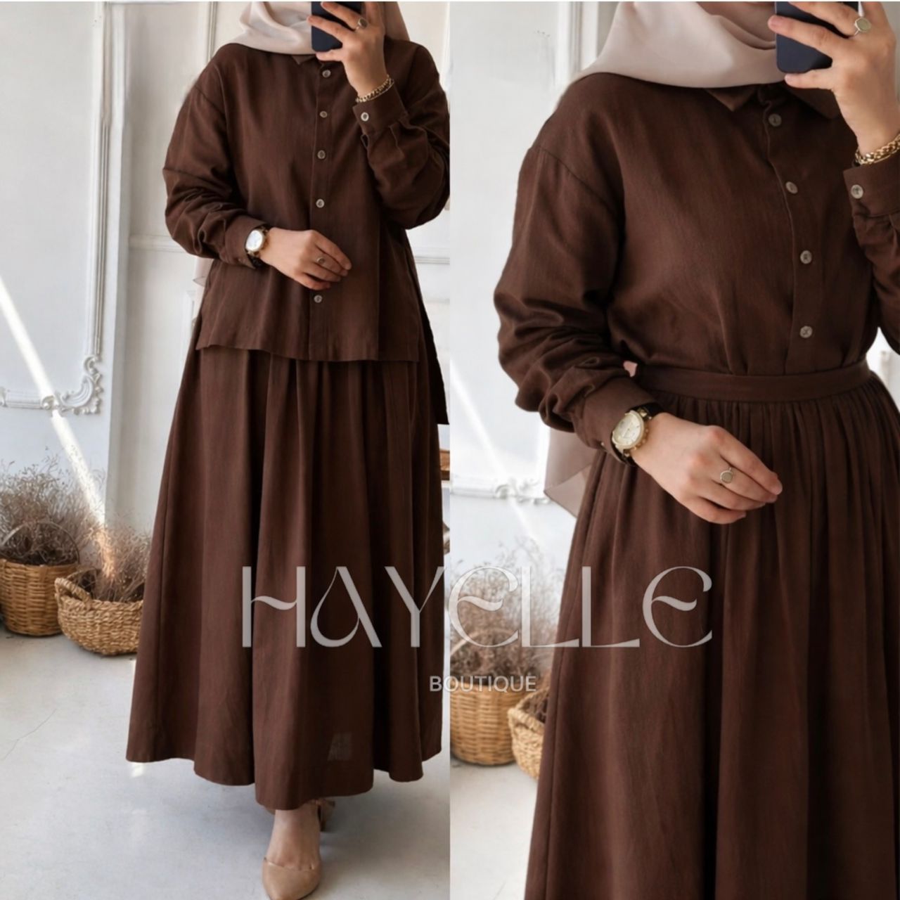 ENSEMBLE JUPE EN LEIN